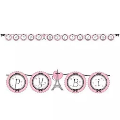 Paris Banner Happy 13th Birthday 8.5ft