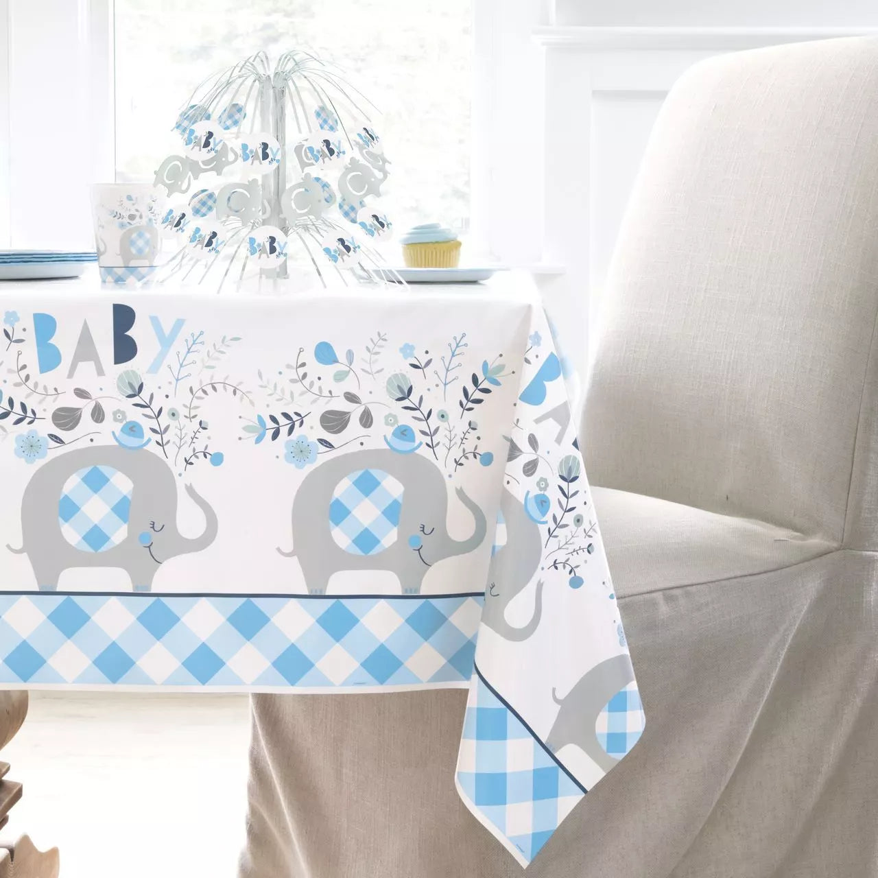 Mantel Plástico Blue Elephant 54x84in (x1u)