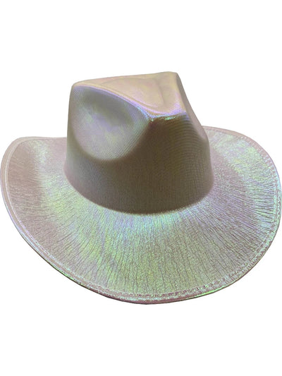 Adult's Silver Holographic Cowboy Hat Costume Accessory