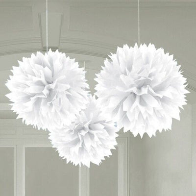 POM POM BLANCO ESPONJOSO (3 UNIDADES) COLGANTE