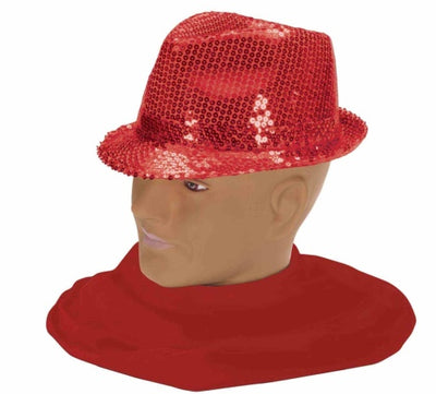 Sombrero Sequin Fedora de Tela con Brillos