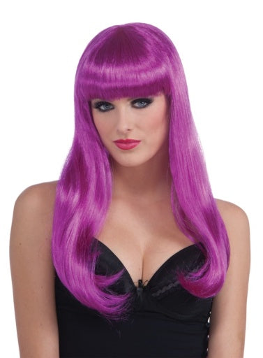 Neon Long Wig - Purple