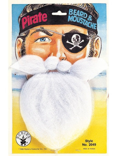 Pirate Beard & Moustache Set-White