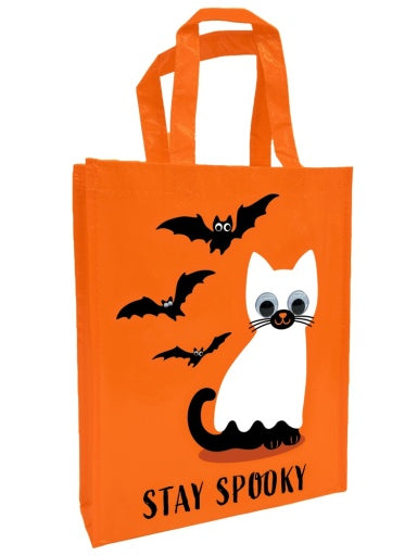 Ghost Cat Googly Eyes Treat Tote