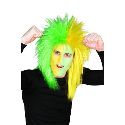 Sports Fanatix Wig-Green, Yellow