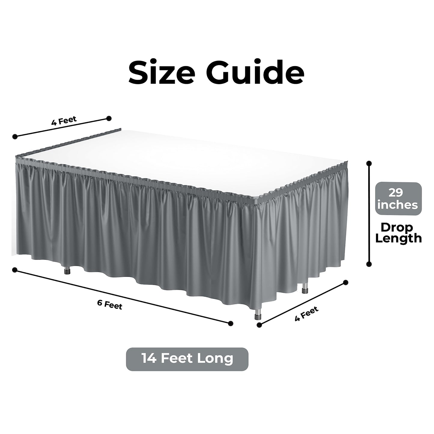 Table Skirt Silver (x1u)