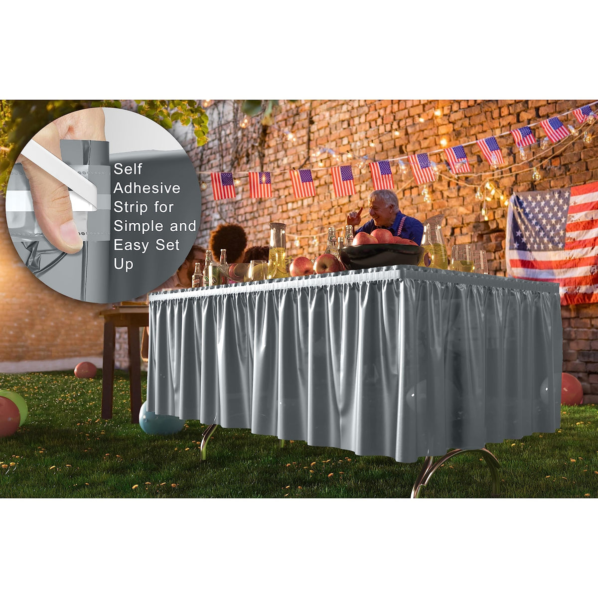 Table Skirt Silver (x1u)