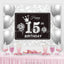 Silver Balloons Glitter 15th Birthday Backdrop (x1u)