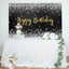 Sliver Glitter Diamond Gold Happy Birthday Backdrop (x1u)