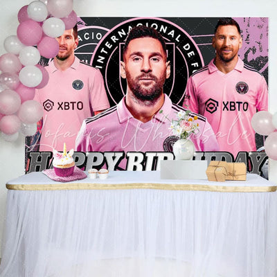 Soccer Messi Inter Miami Birthday Backdrop (x1u)