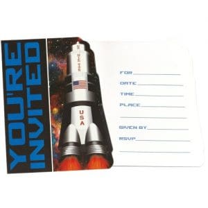 Space Blast Party Invitations (x8u)