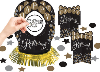 Table Decorations Customizable Gold, Silver and Black