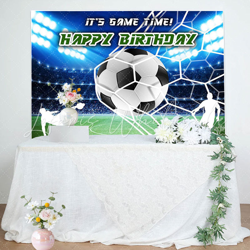 Spotlight Football Field Happy Birthday Backdrop (x1u)
