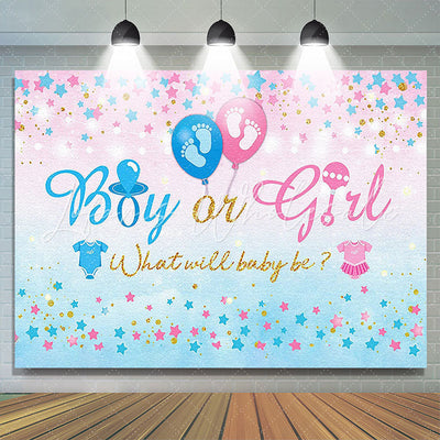 Stars Boy or Girl Gender Reveal Backdrop (x1u)