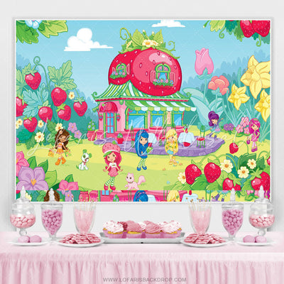 Backdrop Strawberry Shortcake Birthday (x1u)