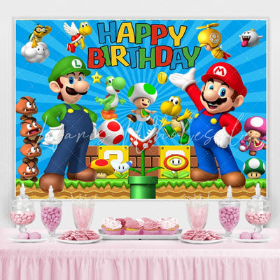 Super Mario Characters Birthday Backdrop (x1u)