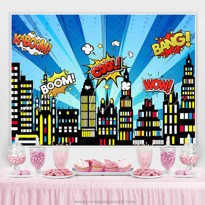 Superhero Cityscape Backdrop