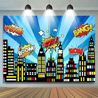 Superhero Cityscape Backdrop