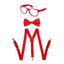 Adult Neon Suspender, Bow Tie Accessory Set