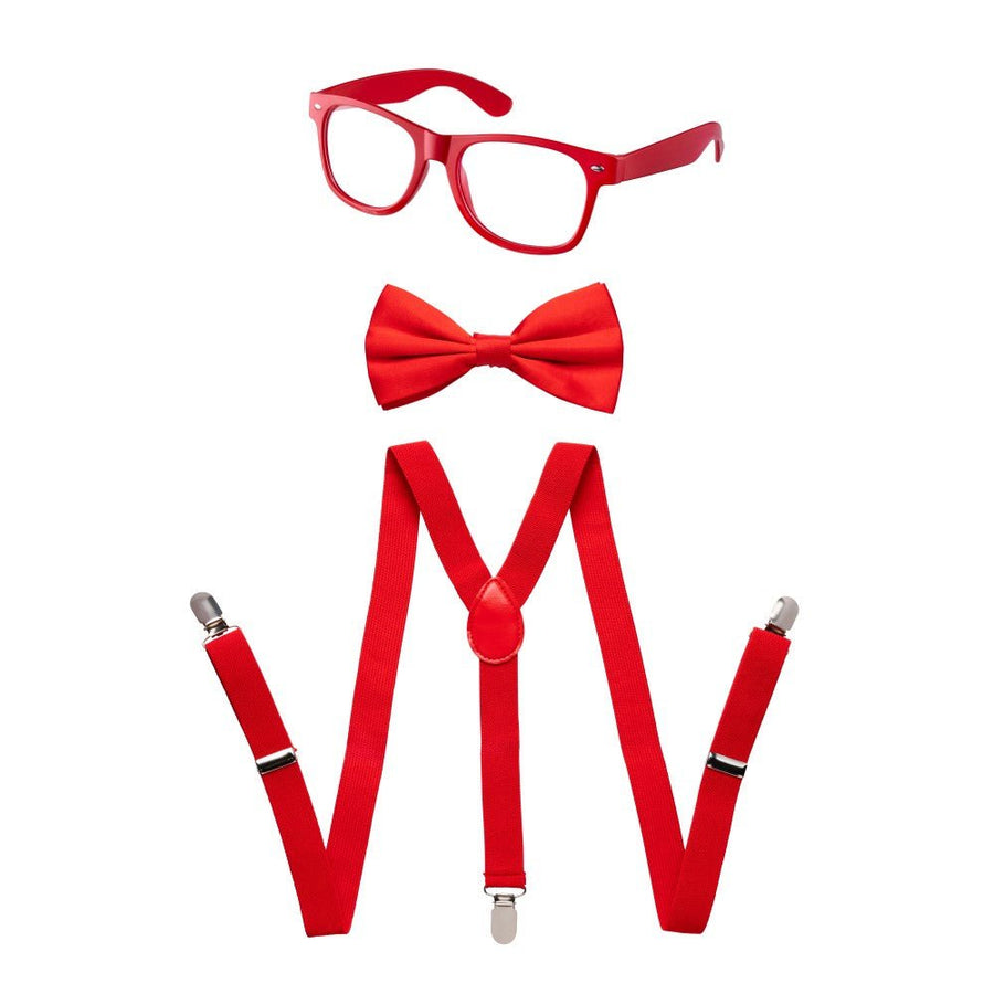 Adult Neon Suspender, Bow Tie Accessory Set