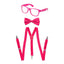 Adult Neon Suspender, Bow Tie Accessory Set