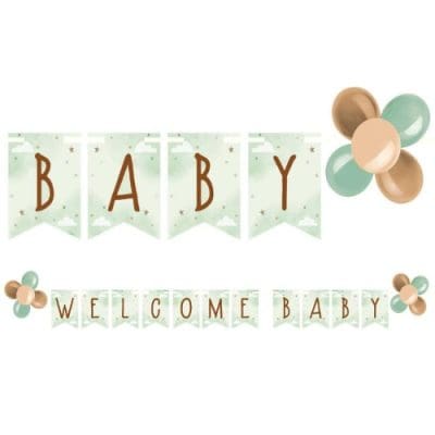 Banner and Balloons "Welcome Baby" Teddy Bear (x1u)