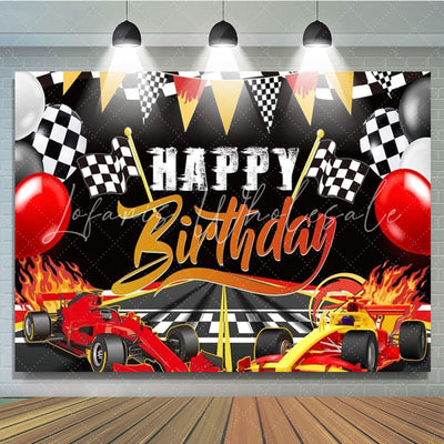 Two Fast Racing Car Birthday Party Decorations Backdrop