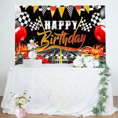 Two Fast Racing Car Birthday Party Decorations Backdrop
