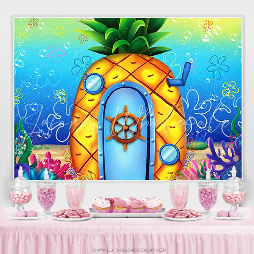 Spongebob Under The Sea Pineapple House Backdrop (x1u)