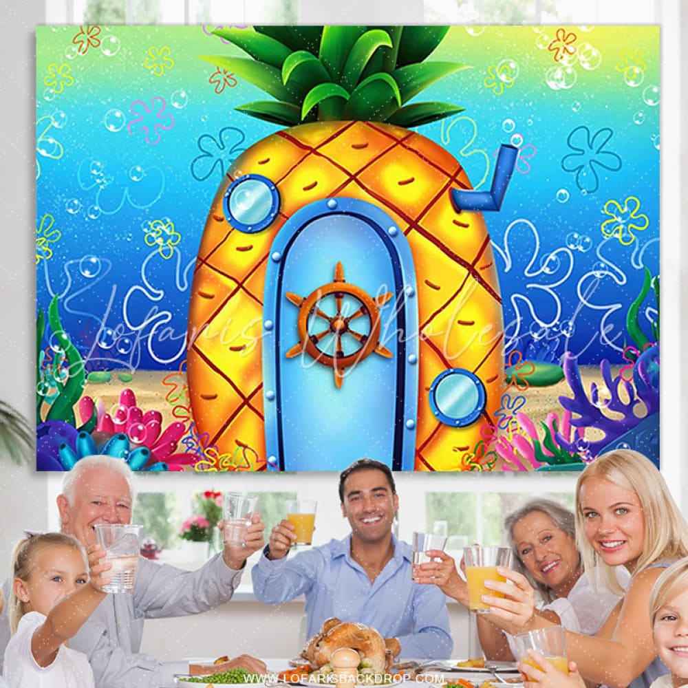 Spongebob Under The Sea Pineapple House Backdrop (x1u)