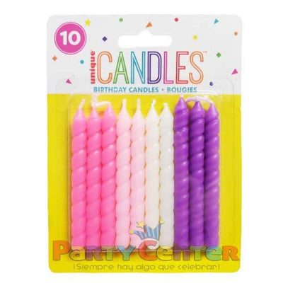 Pink & Purple Spiral Candle 10pcs