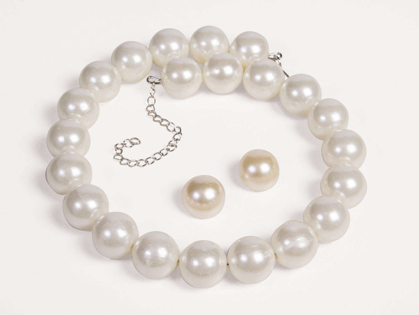 50s Pearl Necklace and Earrings
