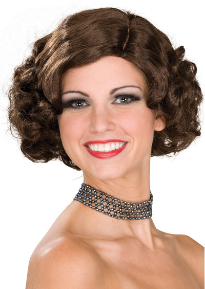 Adult Brown Hair Flapper Wig