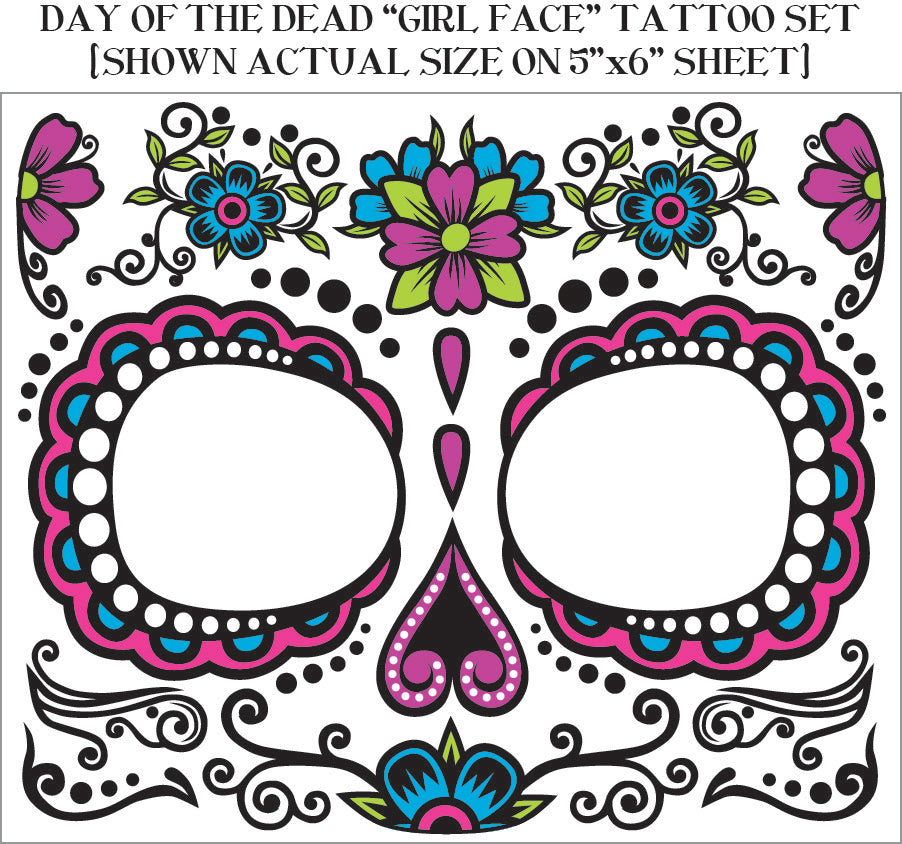 Day of Dead Tattoo Face - Female