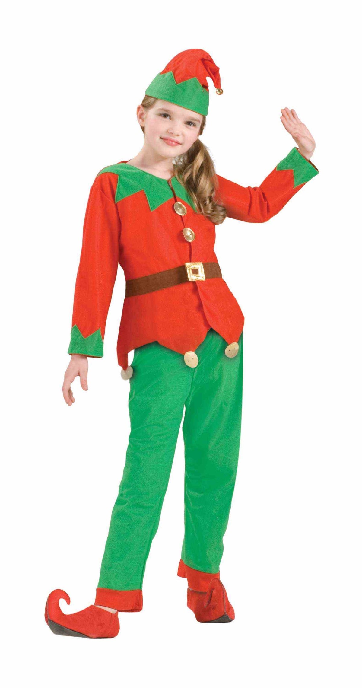 Jolly Christmas Elf Kids Unisex Standard One Size 8-12 Costume