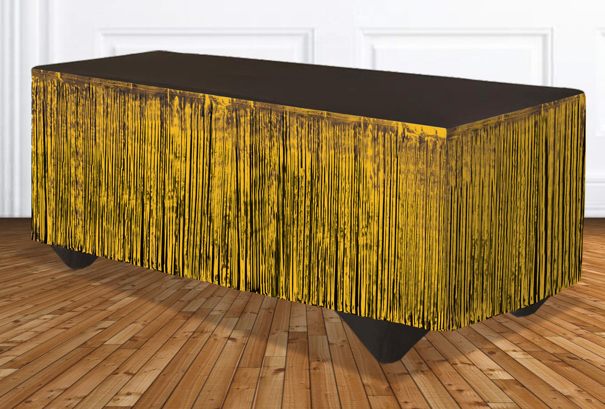 Tinsel Table Skirt-Gold