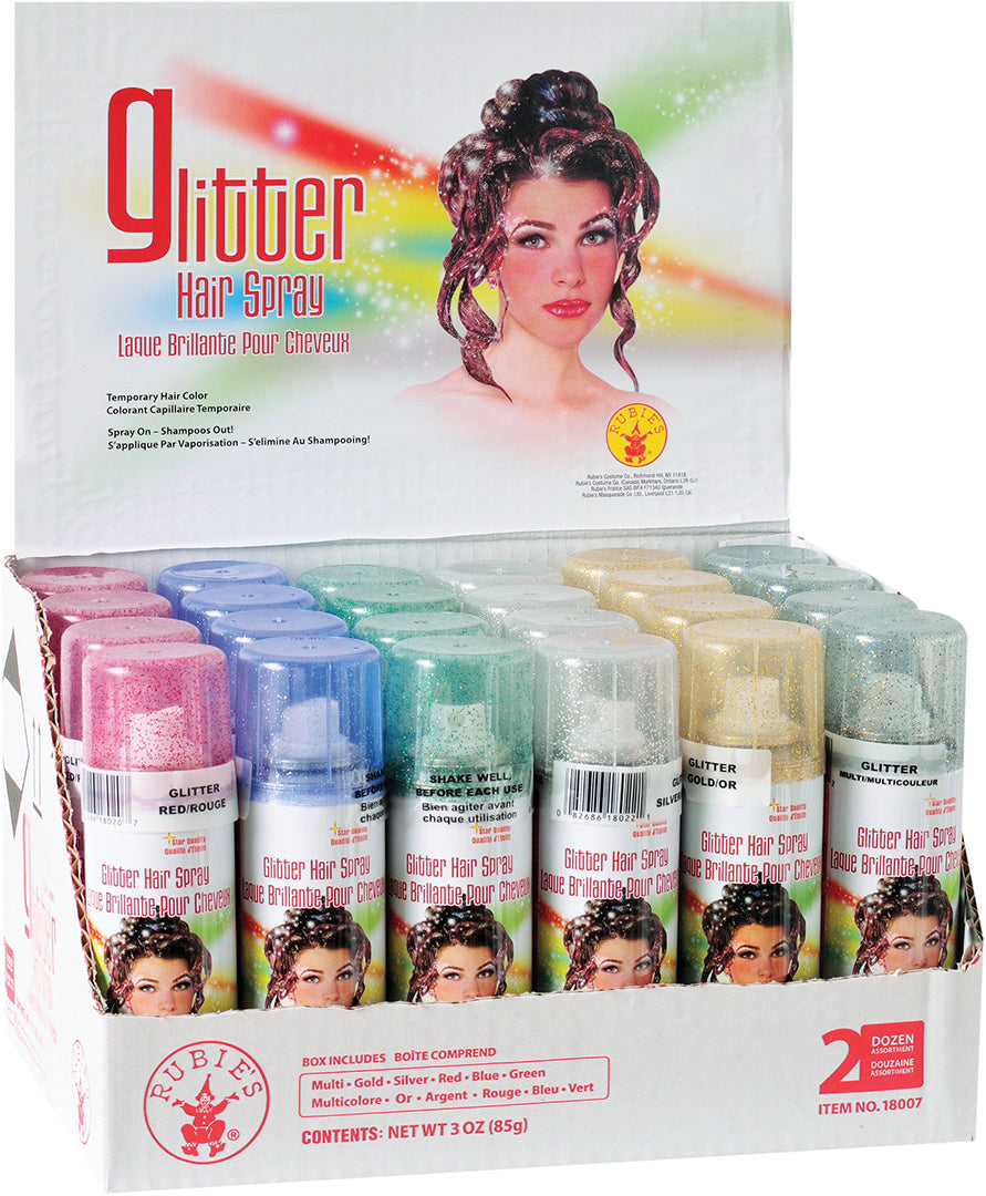 Glitter Hair Spray Display-24pc Pack