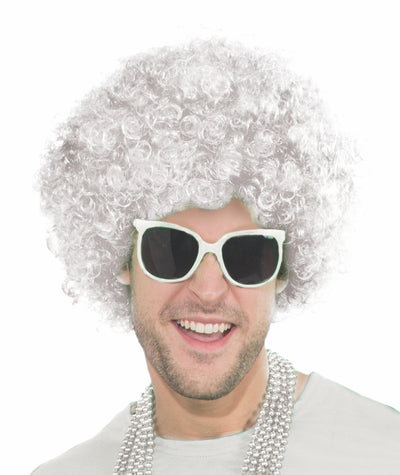 Adult White Afro Wig