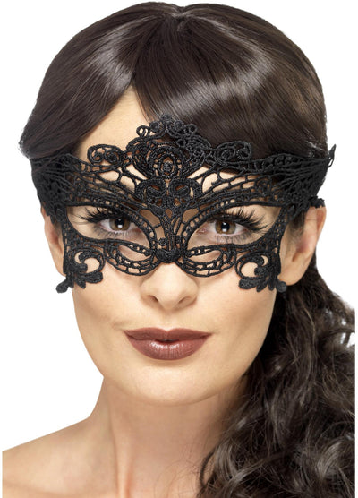 Antifaz Embroidered Lace Filigree Hear (Máscara de encaje)