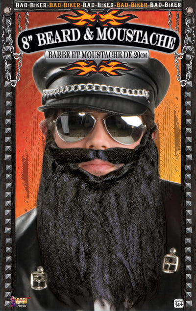 Bad Biker Beard & Moustache Black