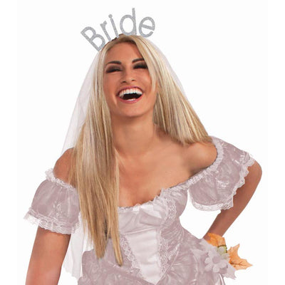 Bride-Glitter Headband-Silver