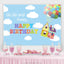 Up Up And Away Balloon Happy Birthday Backdrop