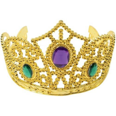 METALLIC GOLD TIARAS W/STONES