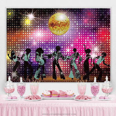 Vintage 70s Disco Dancer Night Party Backdrop