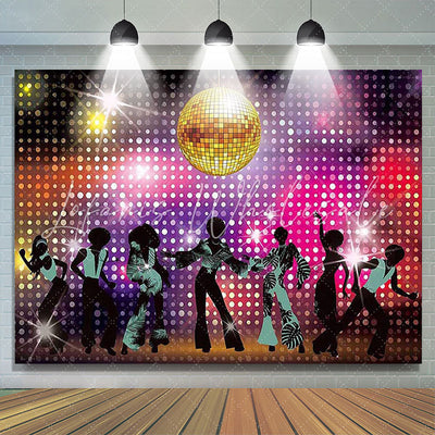 Vintage 70s Disco Dancer Night Party Backdrop
