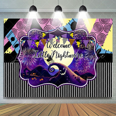 Welcome Nightmare Halloween Backdrop