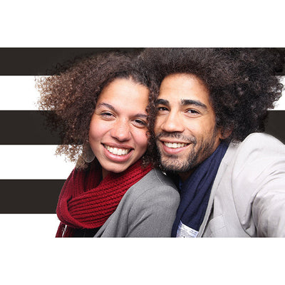 Photobooth Backdrop Black and White 72x54in (x1u)