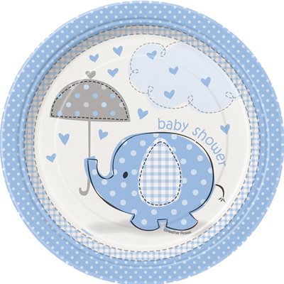 Elephants Blue Plates