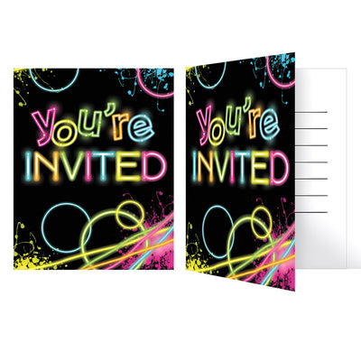 Glow Party Invitations (x8u)