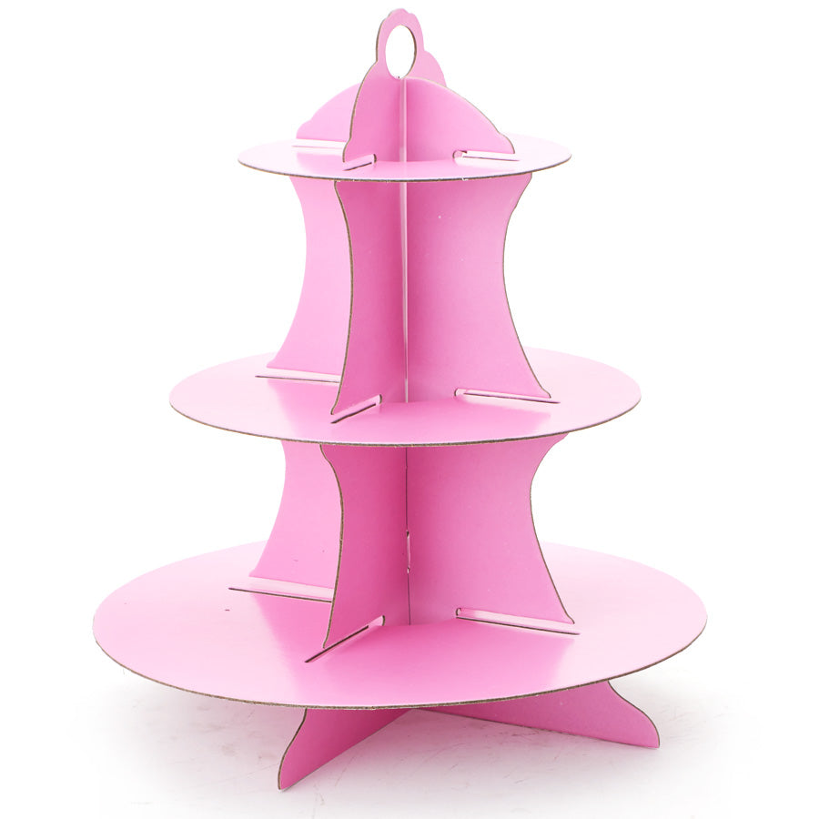 Soporte de Cupcakes de 3 Pisos Rosa